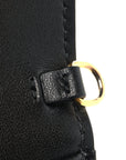 Supple Calfskin Cannage Caro Belt Pouch with Chain Black