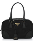Re-Nylon Saffiano Medium Re-Edition 1978 Two Handle Bag Black