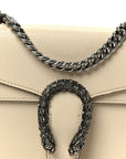 Textured Calfskin Crystal Mini Dionysus Shoulder Bag Mystic White