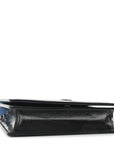Textured Patent Bi-color GG Marmont Wallet on Chain Silver Blue