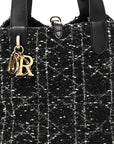 Calfskin Tweed Cannage Medium Toujours Black White
