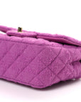 Tweed Quilted Mini Rectangular Flap Purple
