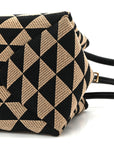 Jacquard Triangolo Symbole Embroidered Small Shoulder Bag Black Corda