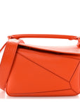 Satin Calfskin Small Puzzle Bag Orange
