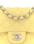 Lambskin Quilted Mini Square Flap Yellow