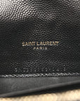 Grain De Poudre Matelasse Chevron Monogram Envelope Chain Wallet Black