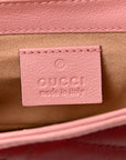 Azalea Calfskin Enamel Matelasse Diagonal Super Mini Torchon GG Marmont Shoulder Bag New Cherry Red Wild Rose
