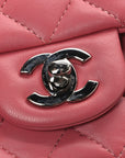 Lambskin Quilted Mini Rectangular Flap Pink