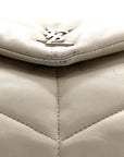 Lambskin Quilted Toy Loulou Puffer Monogram Chain Satchel Crema Soft