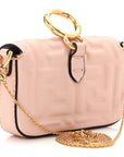 Nappa Matisse FF Embossed Nano Maxi Buckle Baguette Charm Rosa Quarzo