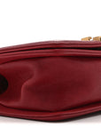 Caviar Chevron Quilted Small Boy Flap Dark Red