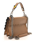 Vitello Liberty Scalloped Studded Kan I Shoulder Bag Sand