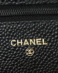 Caviar Quilted Wallet on Chain WOC Black