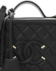 Caviar Quilted Medium CC Filigree Vanity Case Black