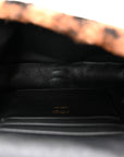 Shearling Vitello Dolce Macro FF 1974 Mini Baguette Tobacco Black