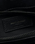 Calfskin Y Quilted Monogram Monochrome Medium Loulou Chain Satchel Black