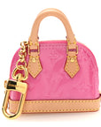 Vernis Monogram Micro Alma Bag Charm Key Holder Rose