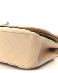 Caviar Quilted Jumbo Double Flap Beige