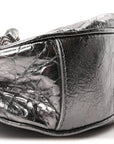 Metallic Agneau Arena Le Cagole Shoulder Bag XS Silver