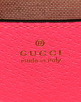 GG Supreme Monogram Textured Dollar Calfskin Web Ophidia Small Crossbody Bag Beige Ebony Fuchsia