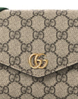 GG Supreme Monogram Textured Dollar Calfskin Web Mini Ophidia Envelope Shoulder Bag Beige Ebony