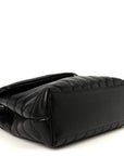 Calfskin Y Quilted Monogram Small Loulou Chain Satchel Black