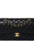 Caviar Quilted Small Double Flap Black