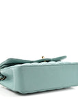 Caviar Quilted Small Double Flap Light Blue