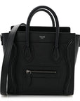 Drummed Calfskin Nano Luggage Black