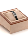 Stainless Steel Alligator Diamond 17mm Nantucket Serti Joaillier Quartz Watch Noir