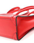 Drummed Calfskin Nano Luggage Vermillion