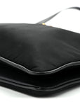 Tessuto Nylon Soft Calf Double Zip Crossbody Bag Black
