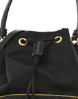 Saffiano Tessuto Nylon Mini Bucket Crossbody Bag Black