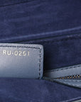 Calfskin Gradient Saddle Bag Indigo Blue
