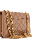 Calfskin Quilted Perfect Fit Wallet On Chain WOC Beige