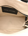 Grained Calfskin Small The Tote Bag Ivory Black