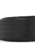 Lambskin Quilted Half Moon Flap Black
