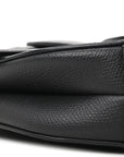 Grained Calfskin Mini Saddle Bag Black