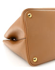 Saffiano Cuir Medium Double Bag Caramel Fuoco