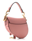 Grained Calfskin Mini Saddle Bag Pink