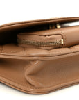 Caviar Quilted Business Affinity Clutch With Chain Flap Camel