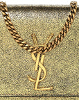Metallic Calfskin Small Classic Monogram Kate Tassel Satchel Gold