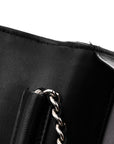 Lambskin Camellia Embossed Wallet On Chain WOC Black