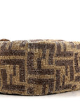 Vitello King Beaded Zucca Baguette Mogano Panna Ebano