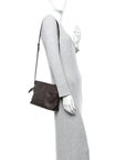 Calfskin Mini Flamenco Knot Clutch Chocolate
