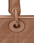 Ultra Matte Calfskin Cannage Medium Lady D1OR Beige