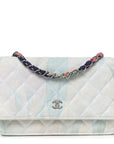 Canvas Quilted Jungle Jeans Wallet on Chain WOC Multicolor