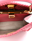 Vitello King Shiny Nappa Intreccio Petite Peekaboo I SEE U Satchel Pink Dalia