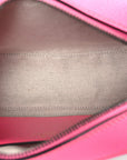 GG Supreme Monogram Textured Dollar Calfskin Web Ophidia Small Crossbody Bag Beige Ebony Fuchsia