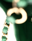 Metallic Caviar Quilted Mini Rectangular Flap Green